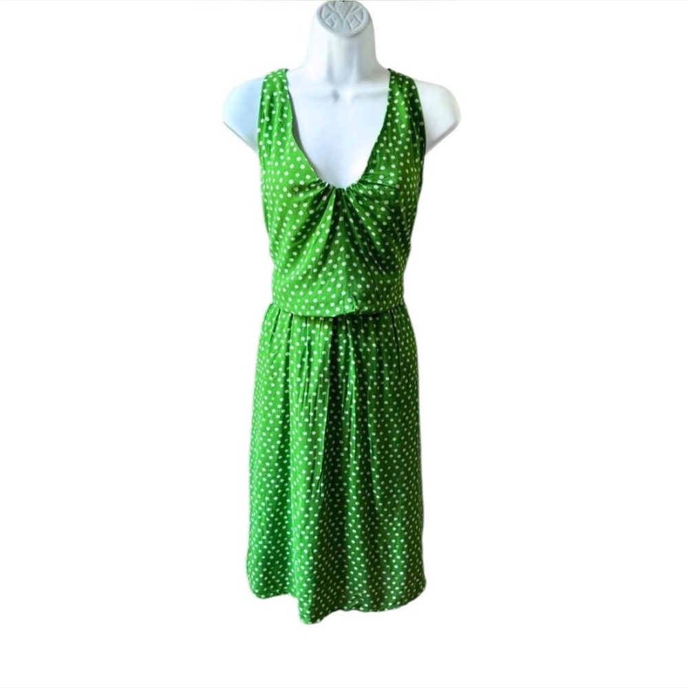 Green/white Polkadot Mini Dress